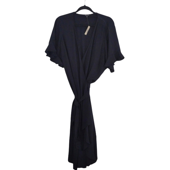Madewell Black Ruffle Wrap Dress 3X - Picture 13 of 13